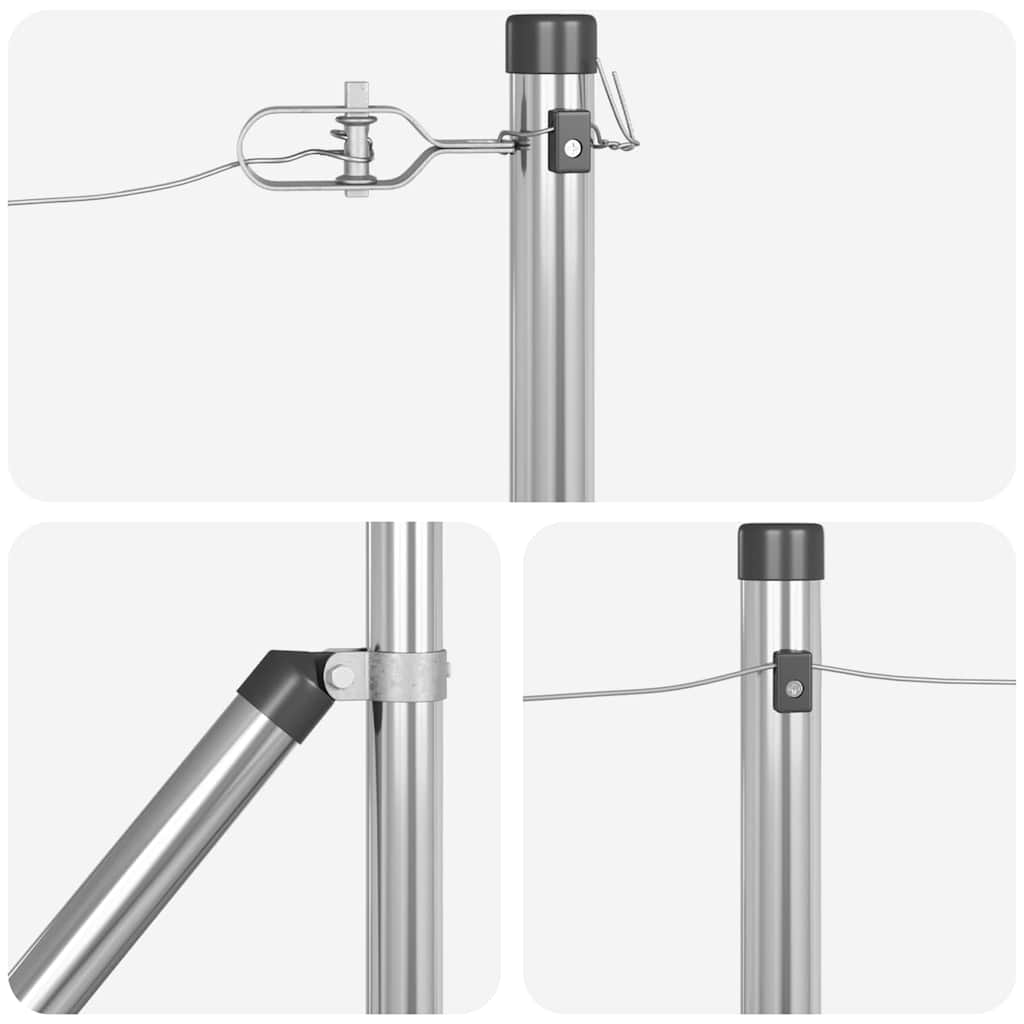 vidaXL Στύλος Περιφράξεων 13 pcs Ασημί Ατσάλι