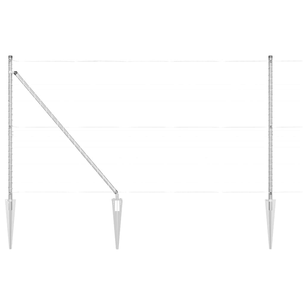 vidaXL Στύλος Περιφράξεων 13 pcs Ασημί Ατσάλι