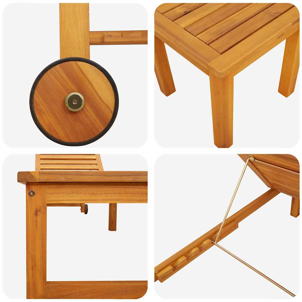 vidaXL Ξαπλώστρα 3 pcs Καφέ 35 x 35 x 34εκ Μασίφ ξύλο ακακίας