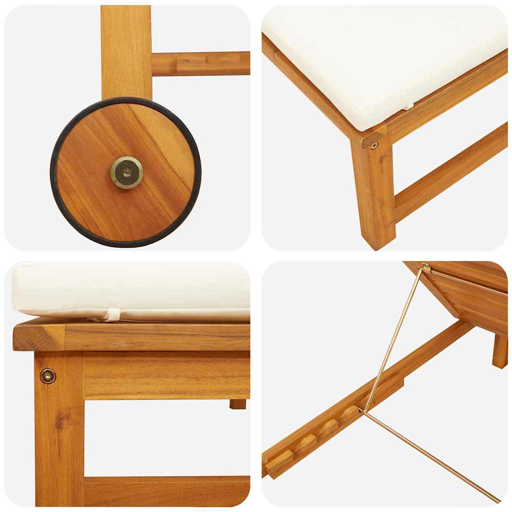 vidaXL Ξαπλώστρα 2 pcs Καφέ 53 x 202 x 89εκ Μασίφ ξύλο ακακίας