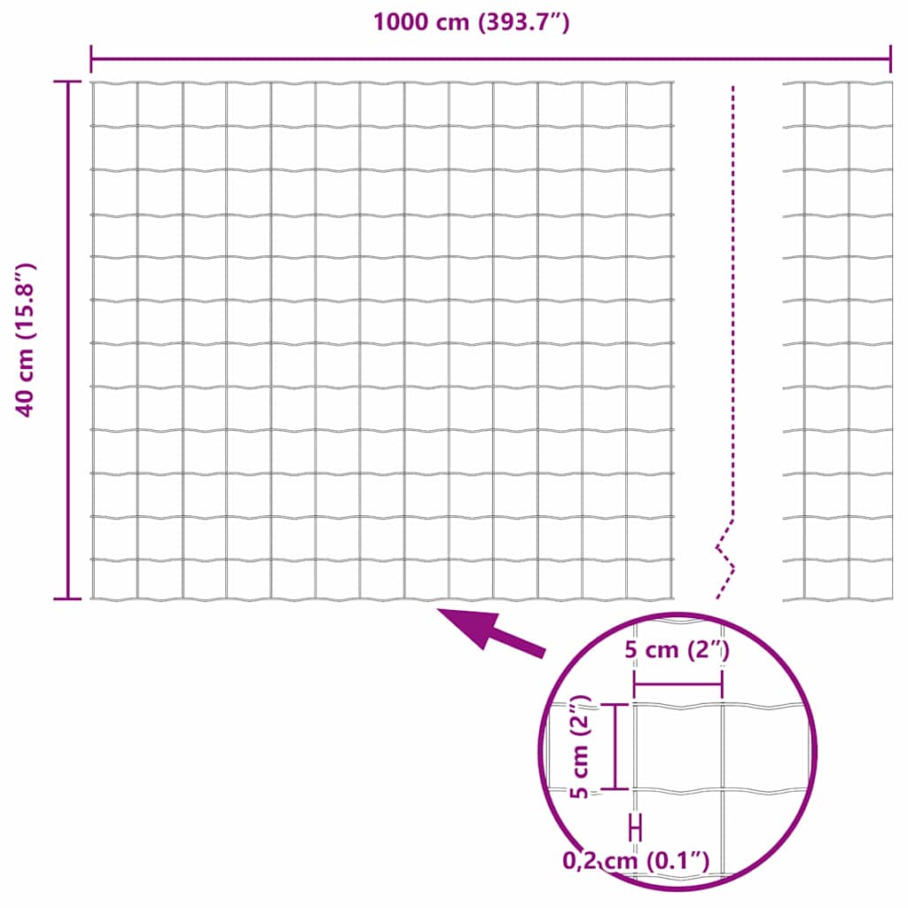 vidaXL Ευρωπαϊκό Φράχτη 0,4x10 μ Γαλβανισμένος Χάλυβας