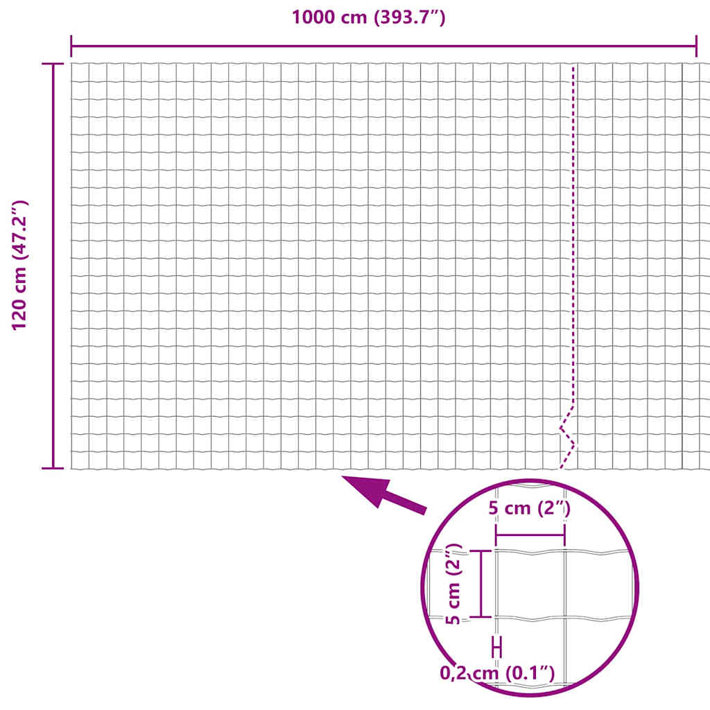 vidaXL Ευρωπαϊκός Φράχτης 1.2x10 μ Γαλβανισμένος Χάλυβας