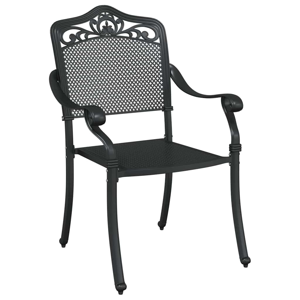 vidaXL Σέτ φαγητού για κήπο 7 pcs Μαύρο Αλουμίνιο
