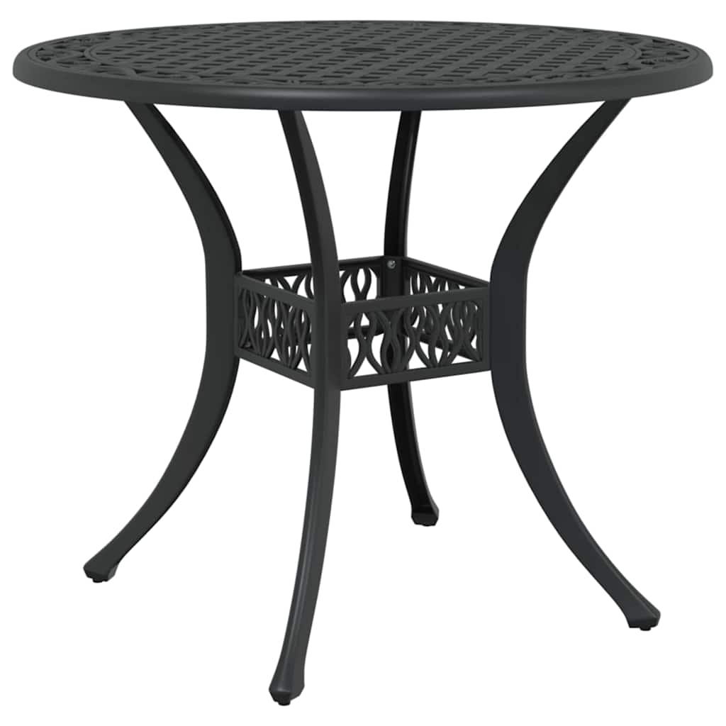 vidaXL Σέτ φαγητού για κήπο 7 pcs Μαύρο Αλουμίνιο