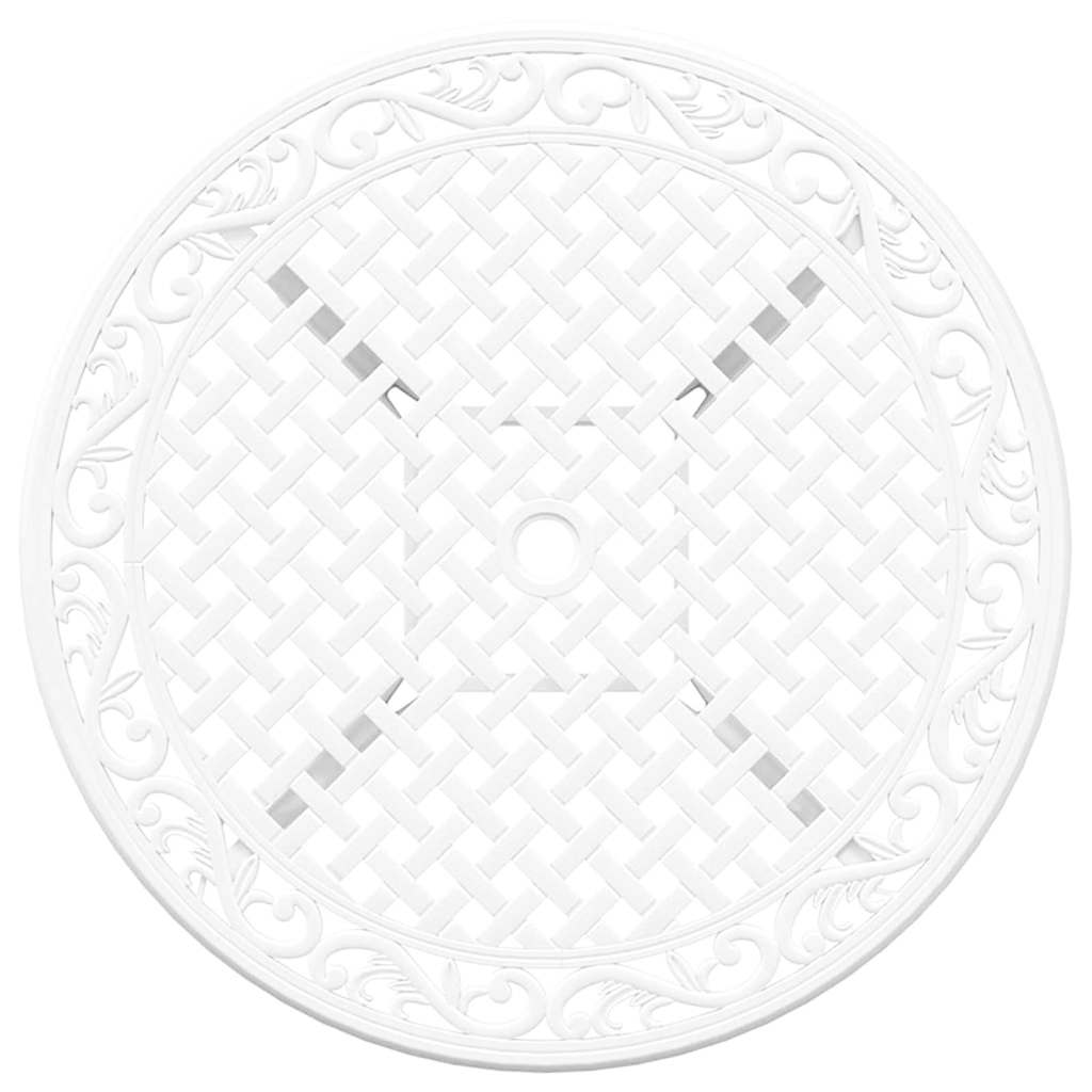 vidaXL Σέτ φαγητού για κήπο 7 pcs Λευκό Αλουμίνιο