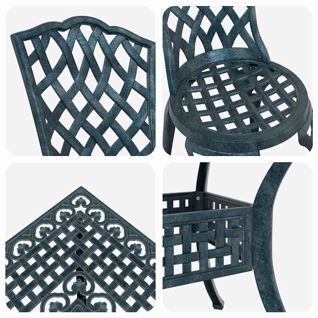 vidaXL Σερβίτσιο τραπεζιού κήπου 5 pcs Πράσινο Χυτό αλουμίνιο
