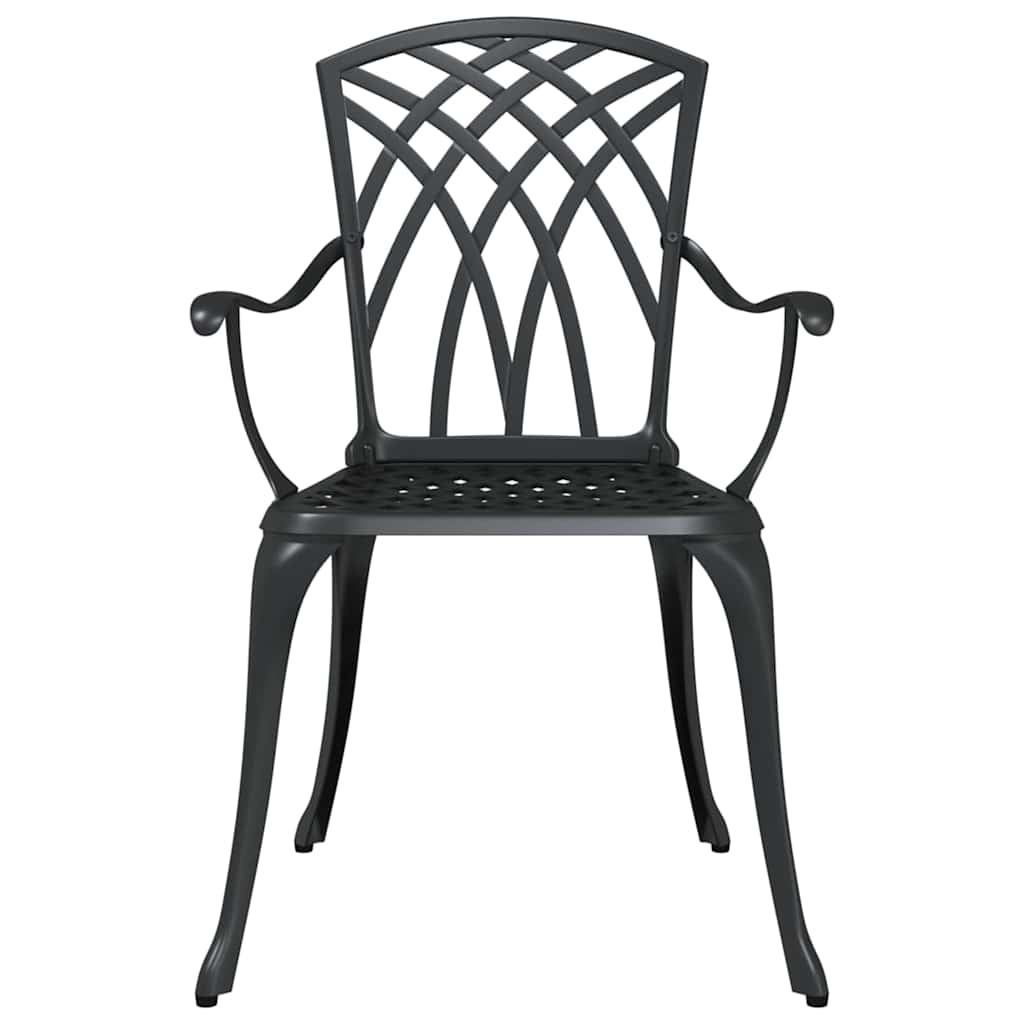 vidaXL Σερβίτσιο τραπεζιού κήπου 3 pcs Μαύρο Χυτό αλουμίνιο