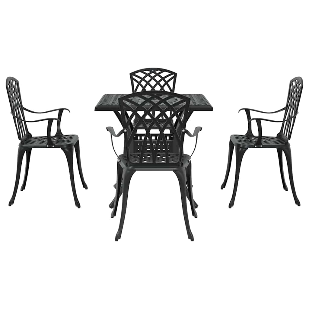 vidaXL Σερβίτσιο τραπεζιού κήπου 5 pcs Μαύρο Χυτό αλουμίνιο