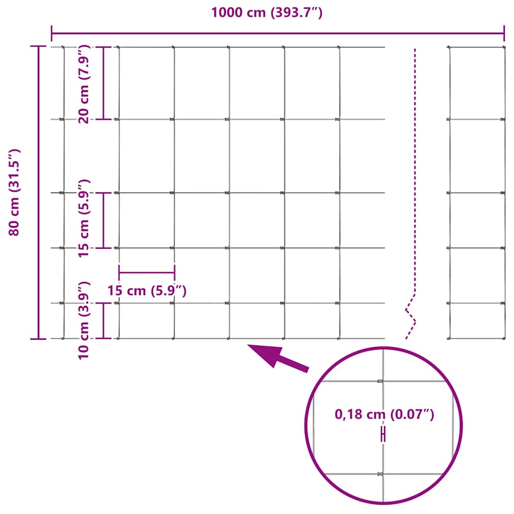vidaXL Άγριο Φράχτη Ζεστός Γαλβανισμένος 1000 x 80 x 0,18 εκ Σίδερο