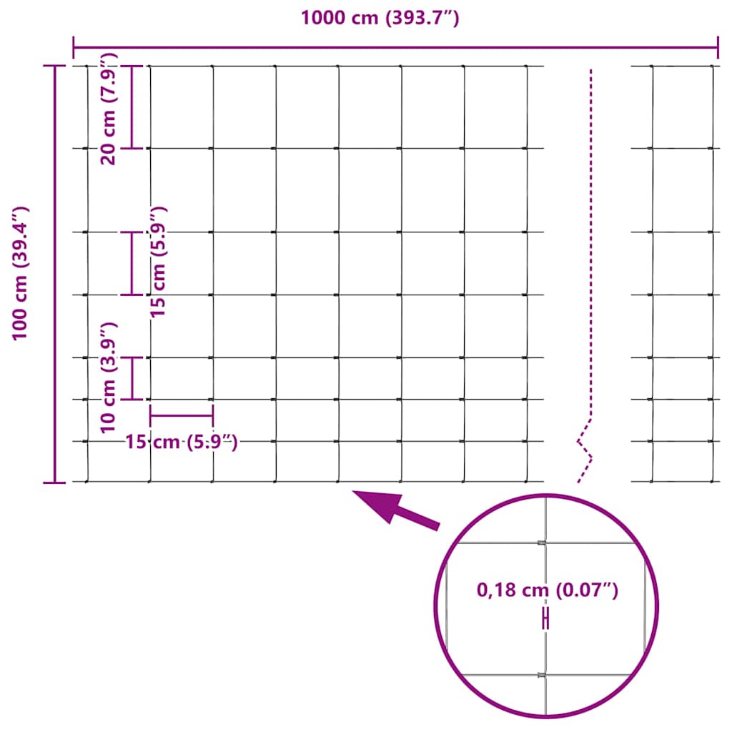 vidaXL Άγριο Φράχτη Ζεστός Γαλβανισμένος 1000 x 100 x 0,18 εκ Σίδερο