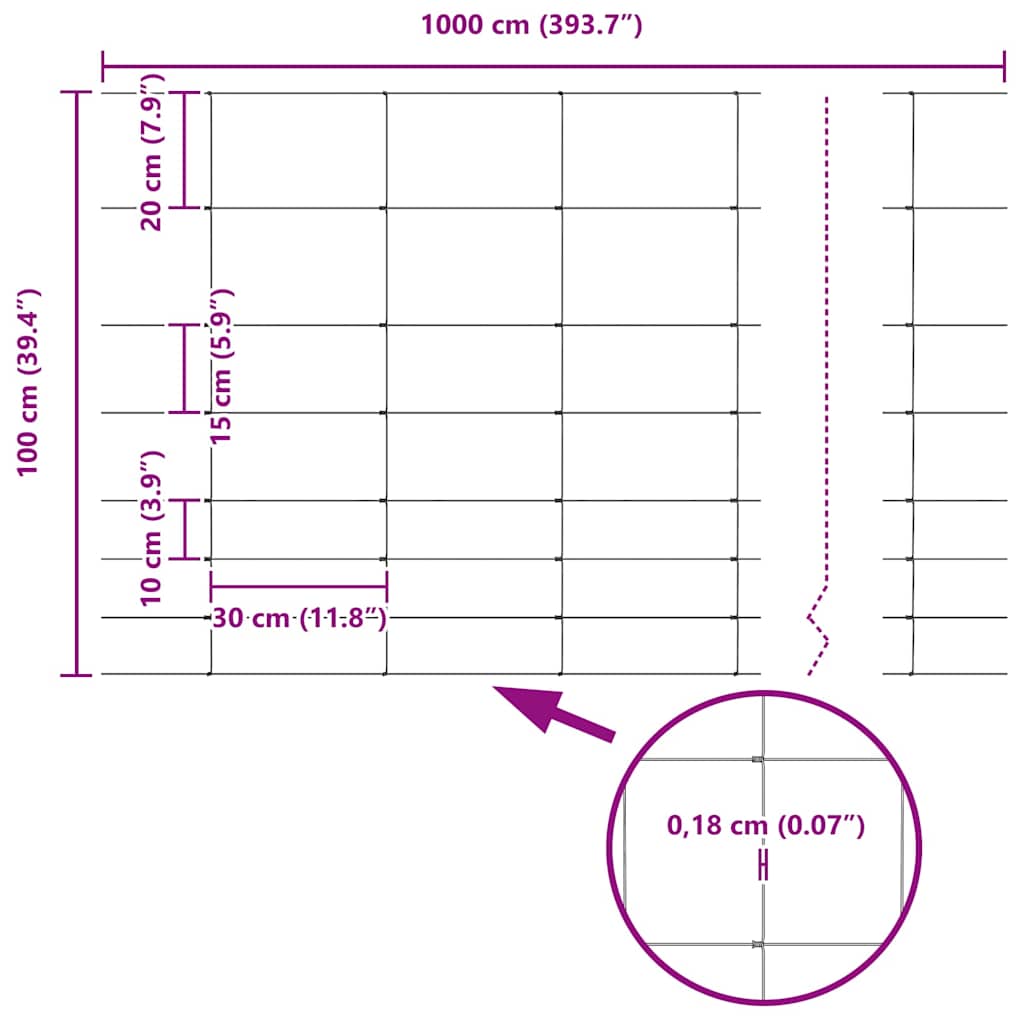 vidaXL Άγριο Φράχτη Ζεστός Γαλβανισμένος 1000 x 100 x 0,18 εκ Σίδερο