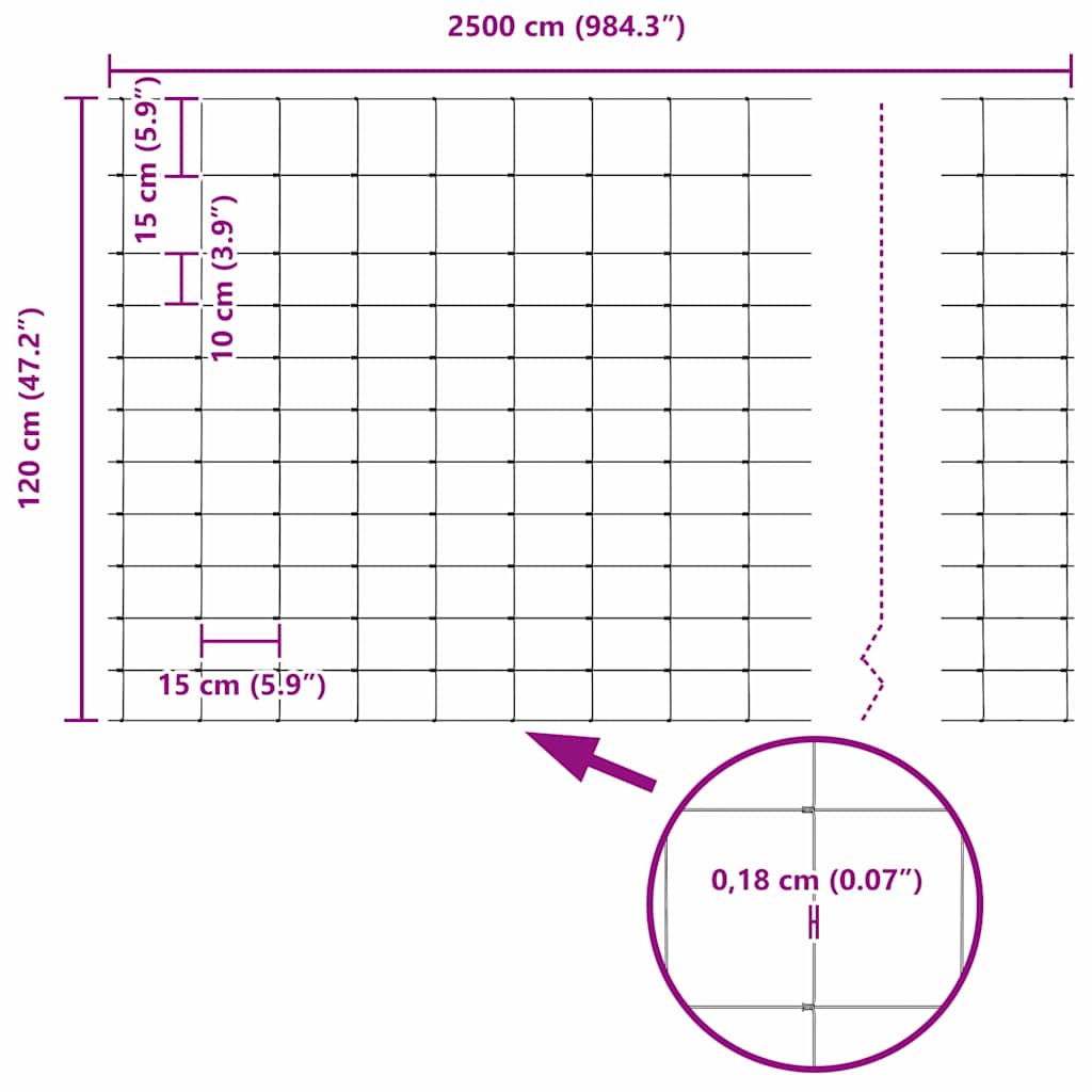 vidaXL Περίφραξη αγρού Ασημί 25 x 1,2 μ Γαλβανισμένος χάλυβας
