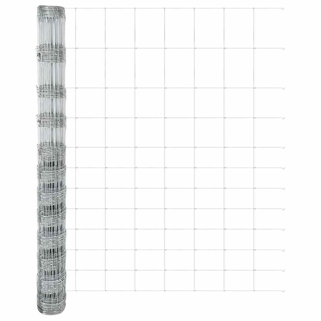 vidaXL Περίφραξη αγρού Ασημί 25 x 1,4 μ Γαλβανισμένος χάλυβας