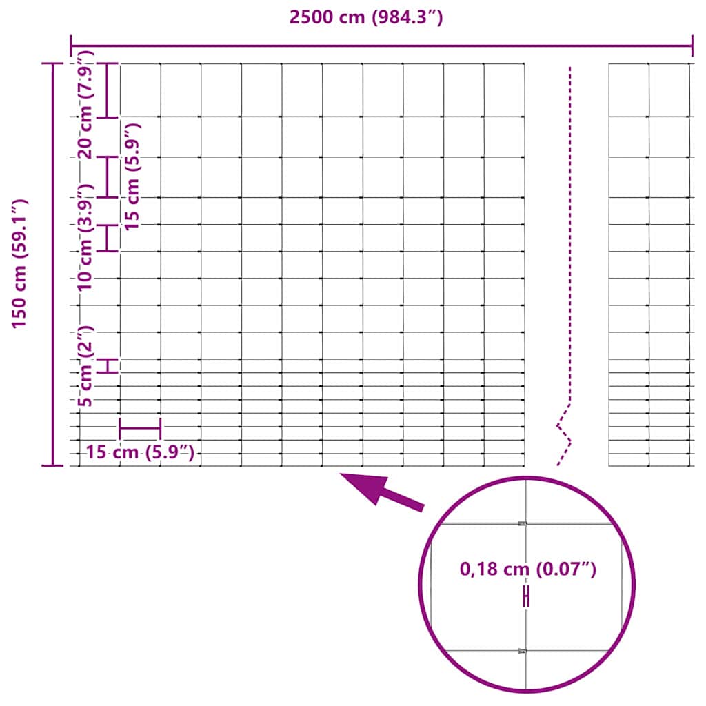 vidaXL Περίφραξη αγρού Ασημί 25 x 1,5 m Γαλβανισμένος χάλυβας