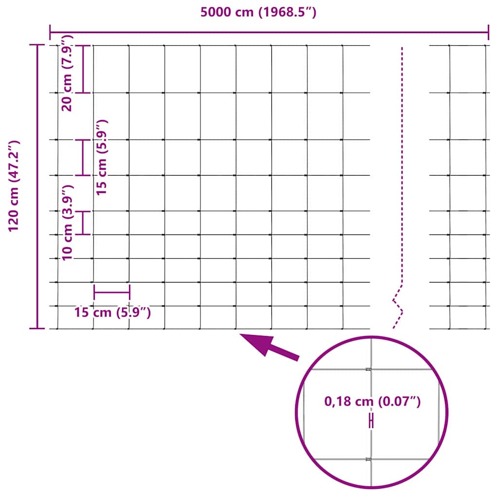 vidaXL Περίφραξη αγρού Ασημί 50 x 1,2 m Γαλβανισμένος χάλυβας