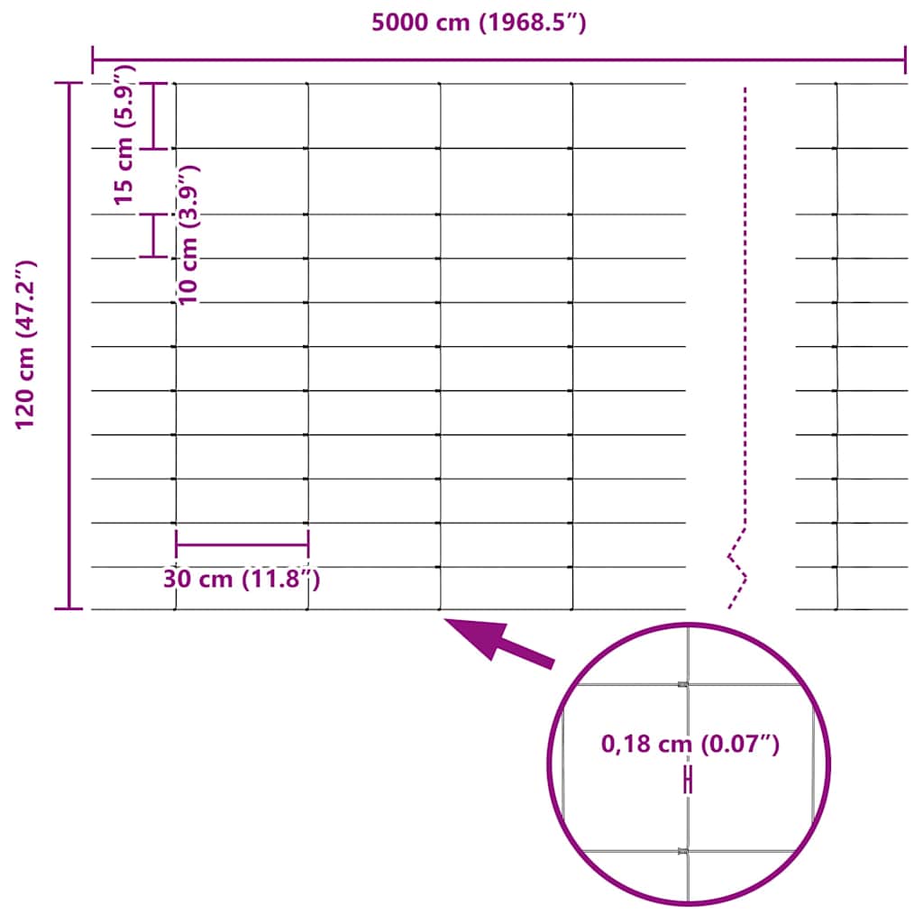 vidaXL Περίφραξη αγρού Ασημί 50 x 1,2 m Γαλβανισμένος χάλυβας