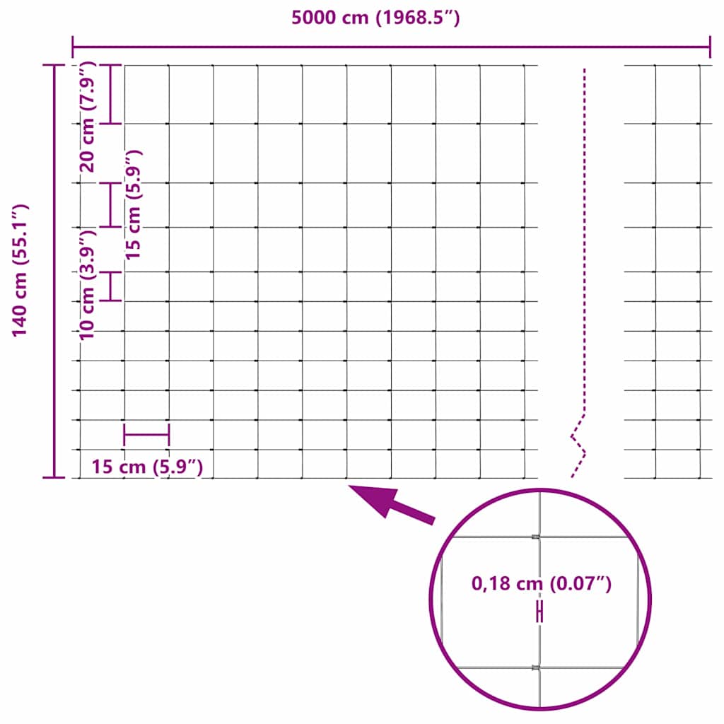 vidaXL Περίφραξη αγρού Ασημί 50 x 1,4 μ Γαλβανισμένος χάλυβας