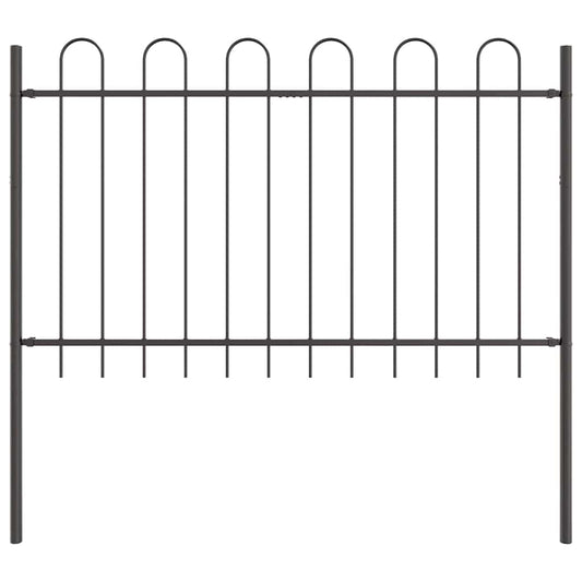 vidaXL Φράχτης Κήπου Γκρι 1.7 x 0.8 m Ατσάλι με Επικάλυψη Πούδρας