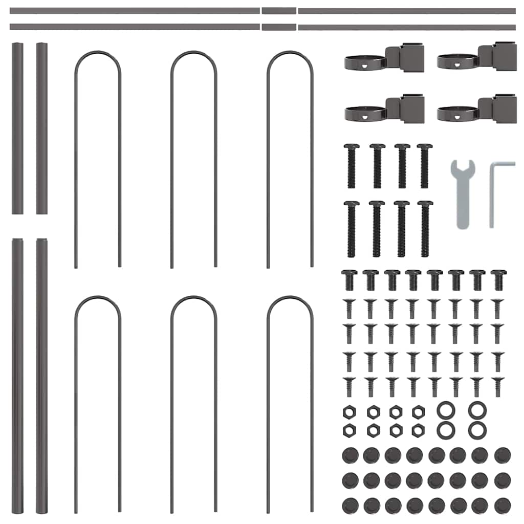 vidaXL Φράχτης Κήπου Γκρι 1.7 x 1.2 m Ατσάλι με Επικάλυψη Πούδρας