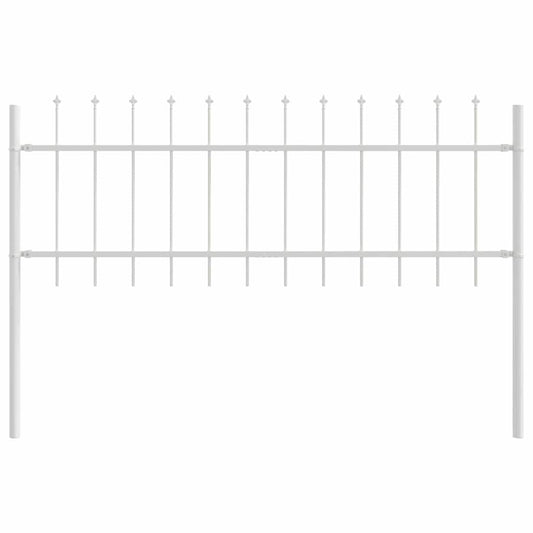vidaXL Ψηλός Λευκός Φράχτης Κήπου με Σημαία 1,7x0,6 μ Χάλυβας