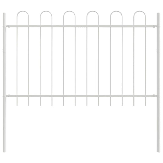 vidaXL Φράχτης Κήπου Λευκό 1,7 x 1,2 m Ατσάλι με Πούδρα