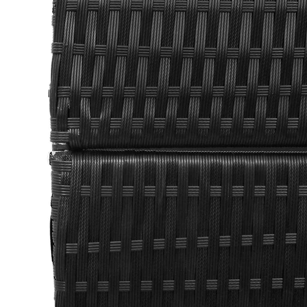 vidaXL Διαχωριστικό Δωματίου Μαύρο 146 x 180 εκ. συνθετικό ρατάν