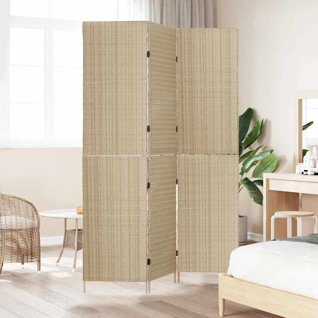 vidaXL Διαχωριστικό Δωματίου Μπεζ 147 x 180 cm συνθετικό ρατάν