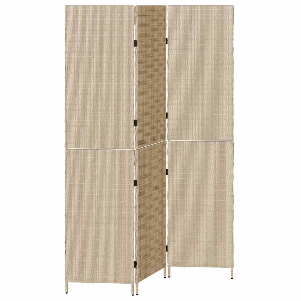 vidaXL Διαχωριστικό Δωματίου Μπεζ 147 x 180 cm συνθετικό ρατάν