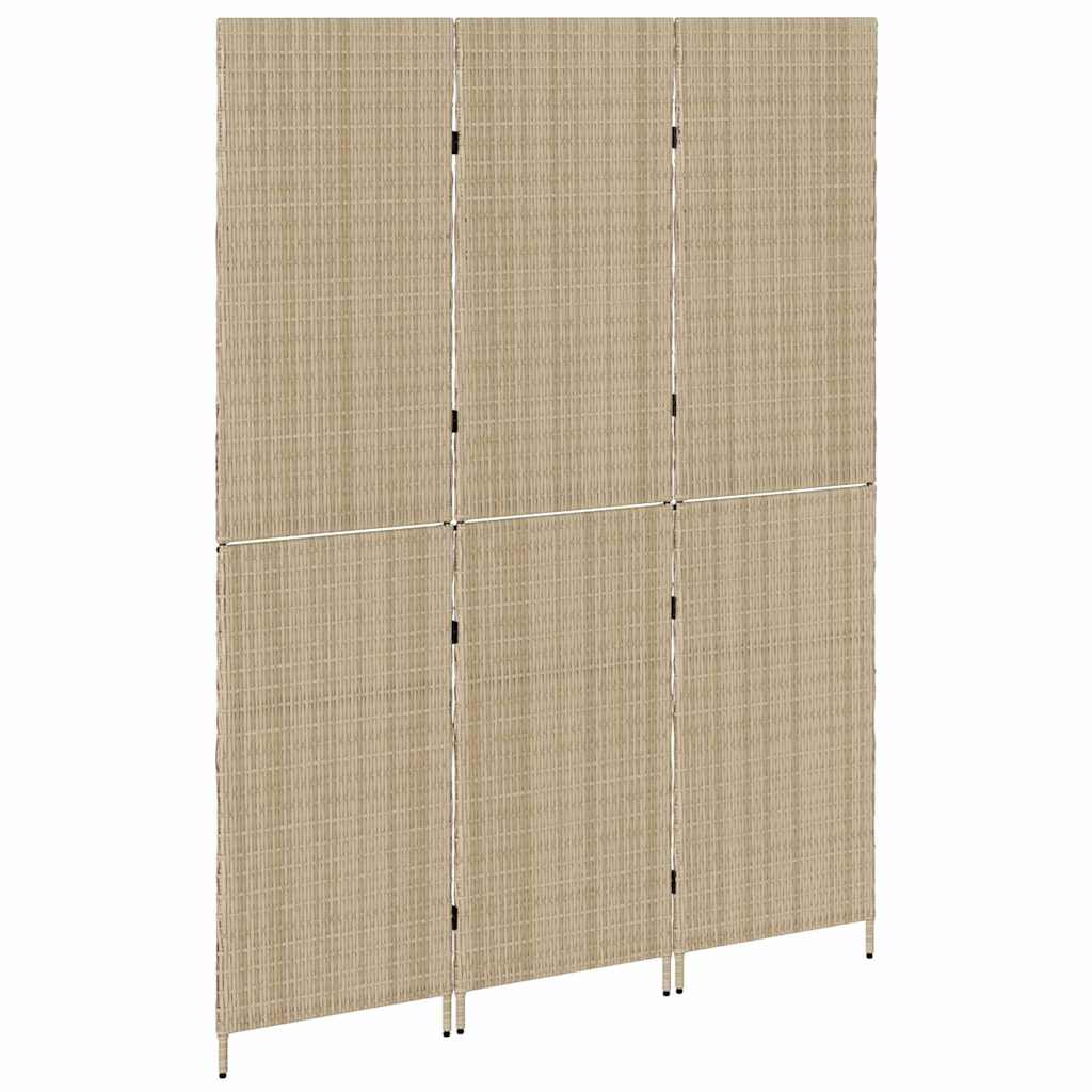 vidaXL Διαχωριστικό Δωματίου Μπεζ 147 x 180 cm συνθετικό ρατάν