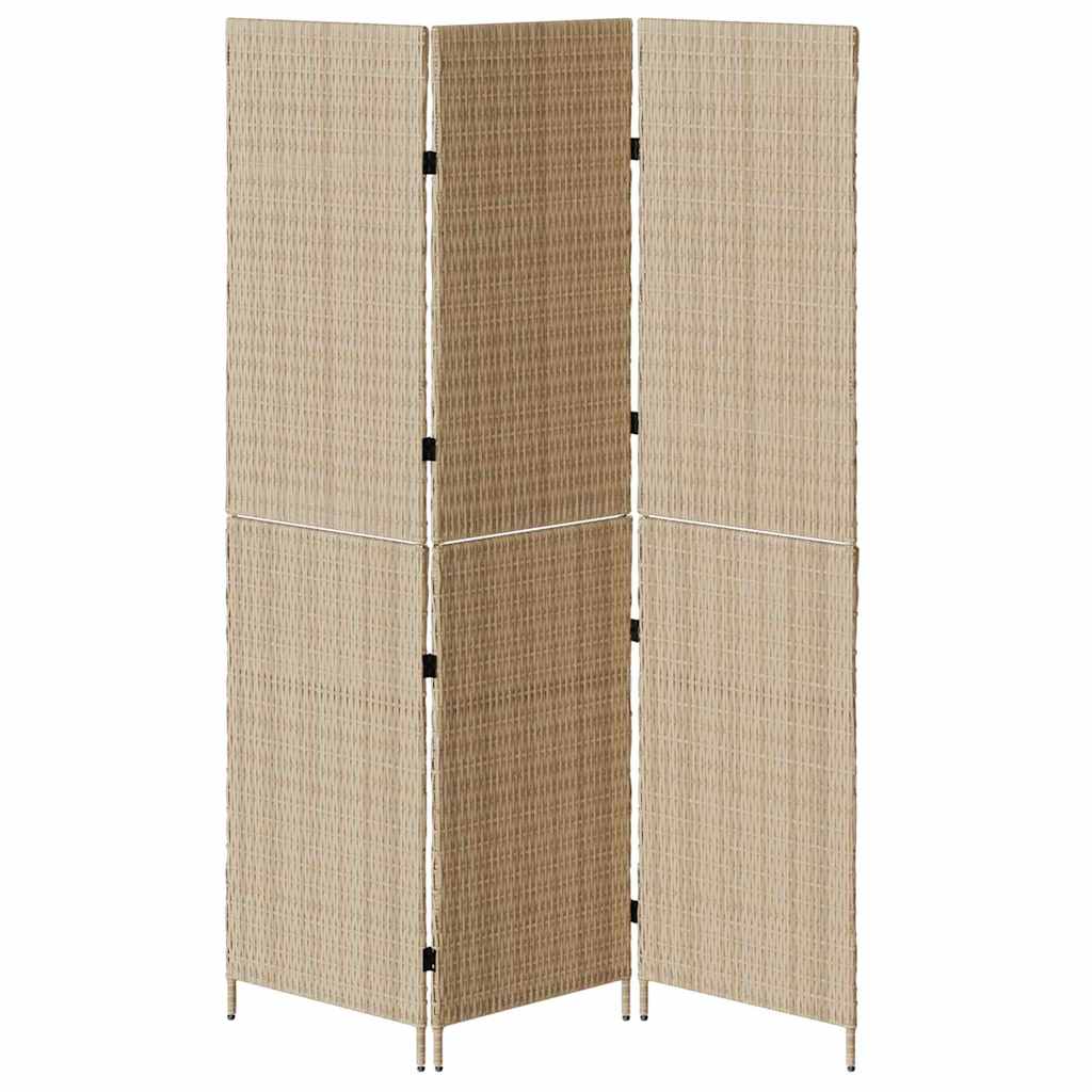 vidaXL Διαχωριστικό Δωματίου Μπεζ 147 x 180 cm συνθετικό ρατάν