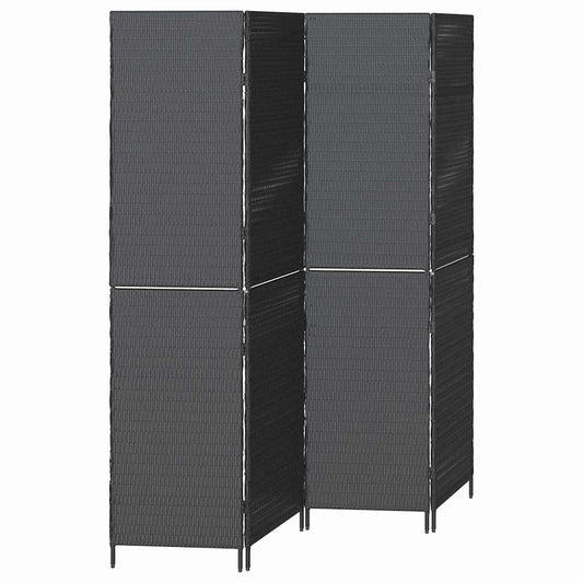 vidaXL Διαχωριστικό Δωματίου Μαύρο 195 x 180 εκ. συνθετικό ρατάν