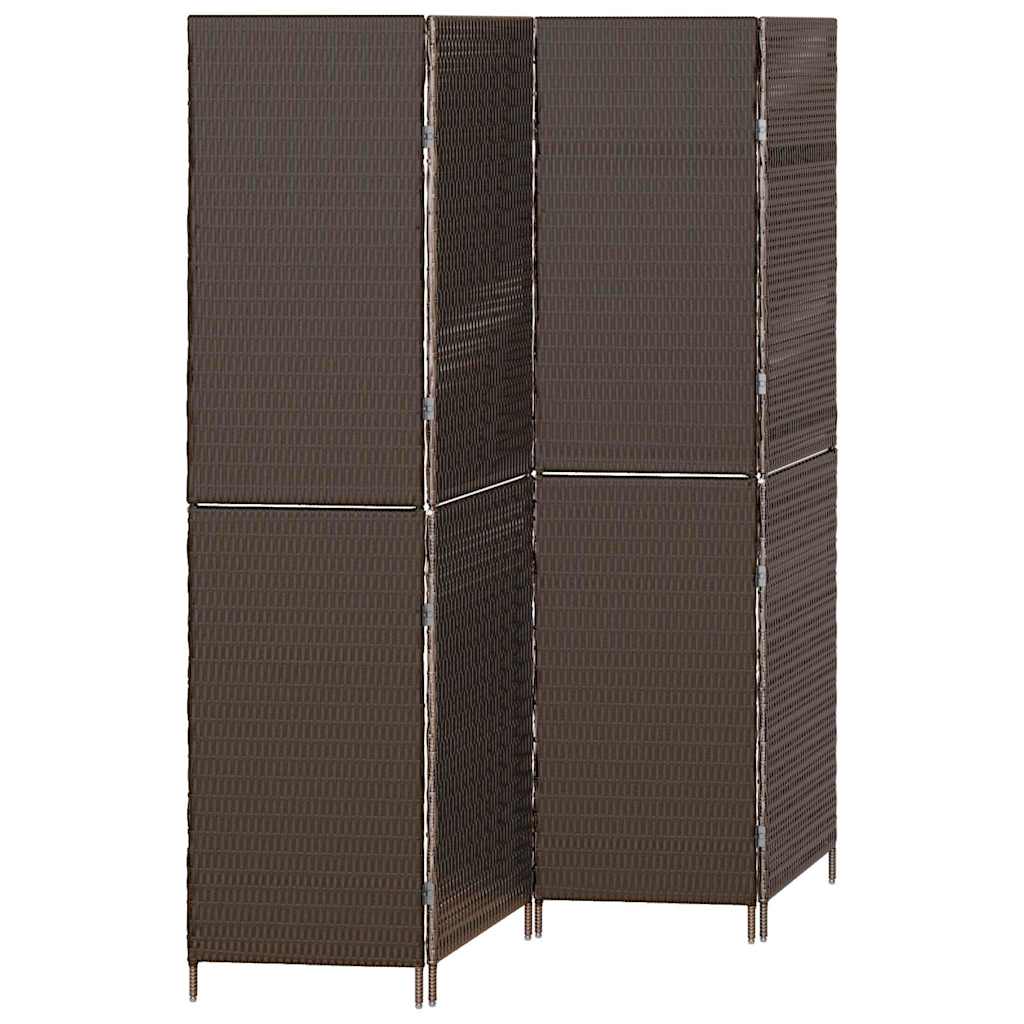 vidaXL Διαχωριστικό Δωματίου Καφέ 195 x 180 εκ. συνθετικό ρατάν