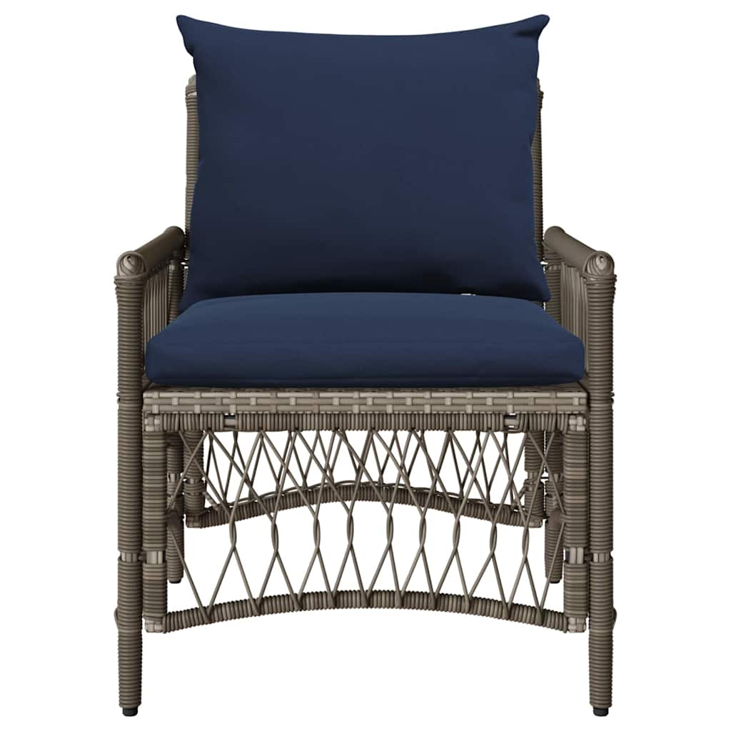 vidaXL Καρέκλα Κήπου με μαξιλάρι Γκρι 73 x 61 x 77 εκ συνθετικό ρατάν