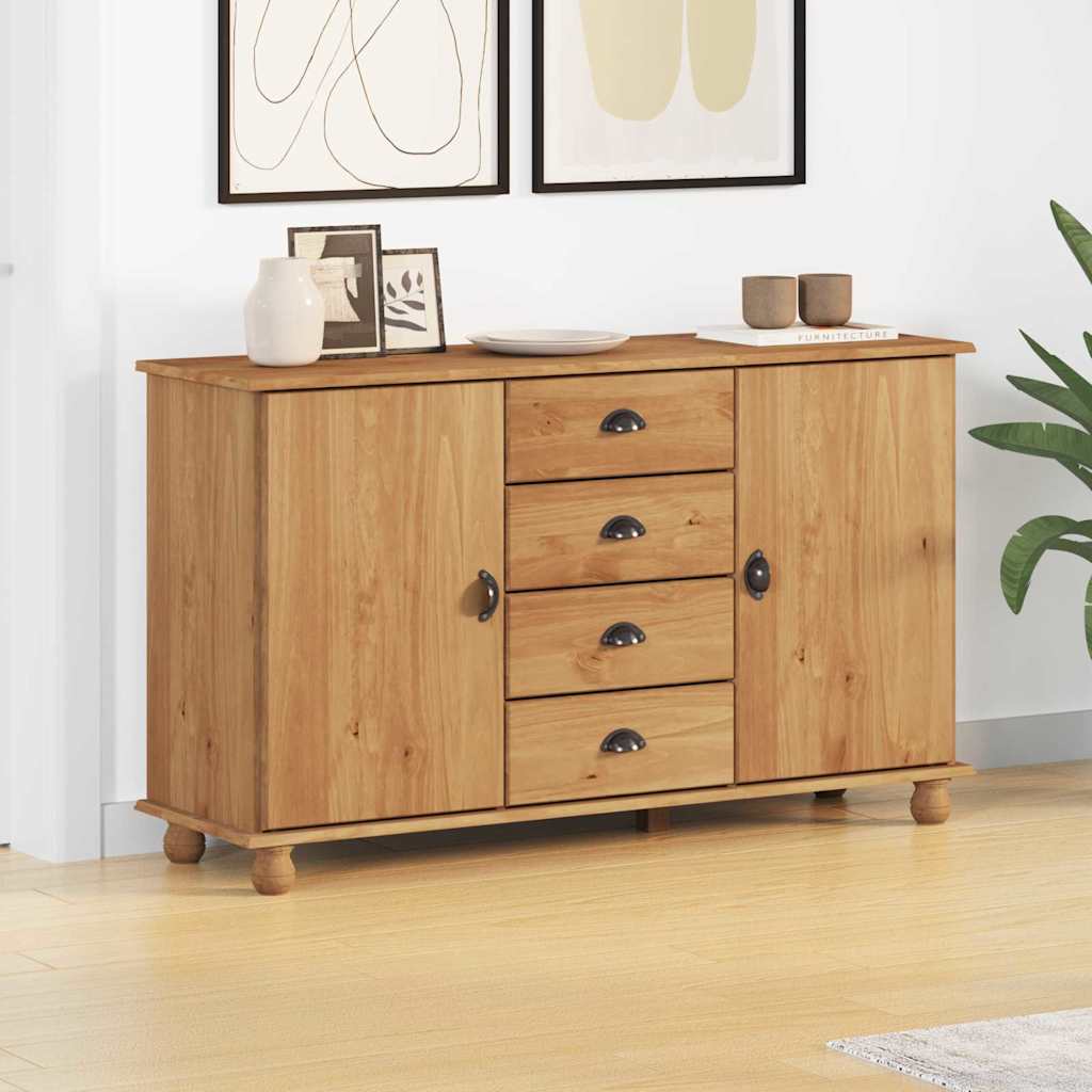 vidaXL Πλαϊνό γραφείο ASKIM 133,5 x 40 x 79 εκ. Μασίφ ξύλο πεύκου