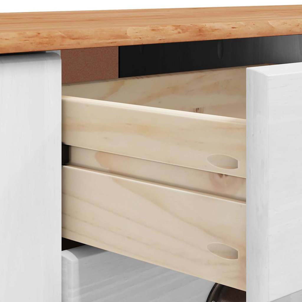 vidaXL Πλαϊνό γραφείο ASKIM 133,5 x 40 x 79 εκ. Μασίφ ξύλο πεύκου