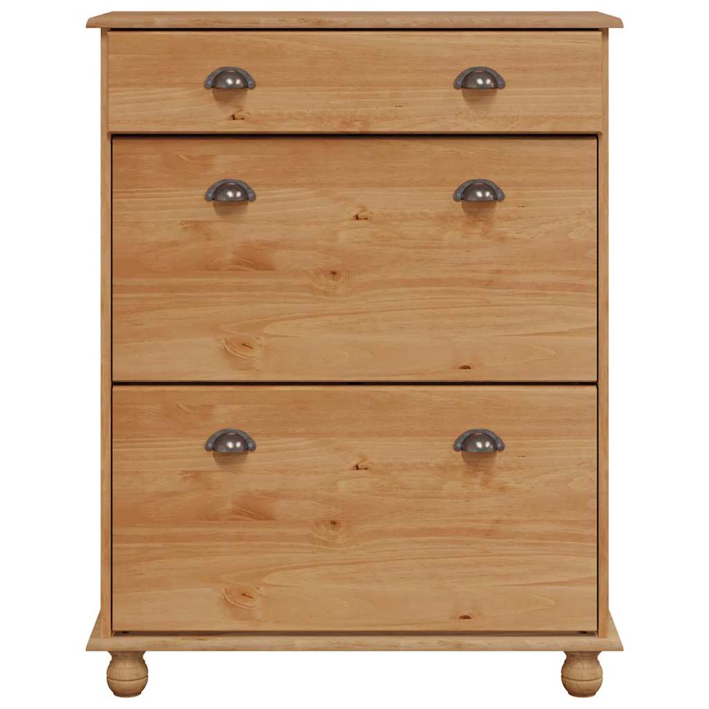 vidaXL Ντουλάπα Παπουτσιών Καφέ 85 x 35 x 108 εκ Μασίφ ξύλο πεύκου