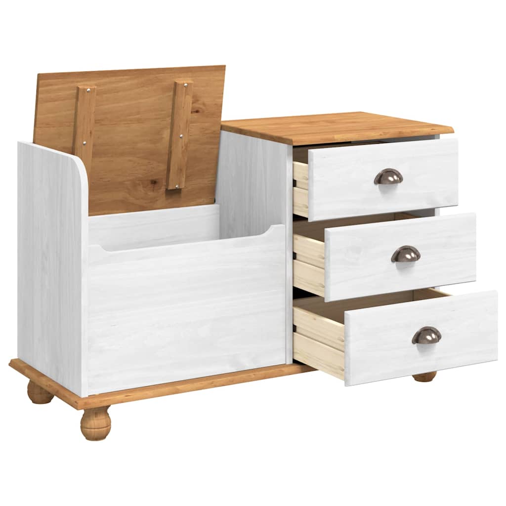 vidaXL Παγκάκι Εισόδου ASKIM Λευκό 100x39x62 εκ. Συμπαγές Ξύλο Πεύκου