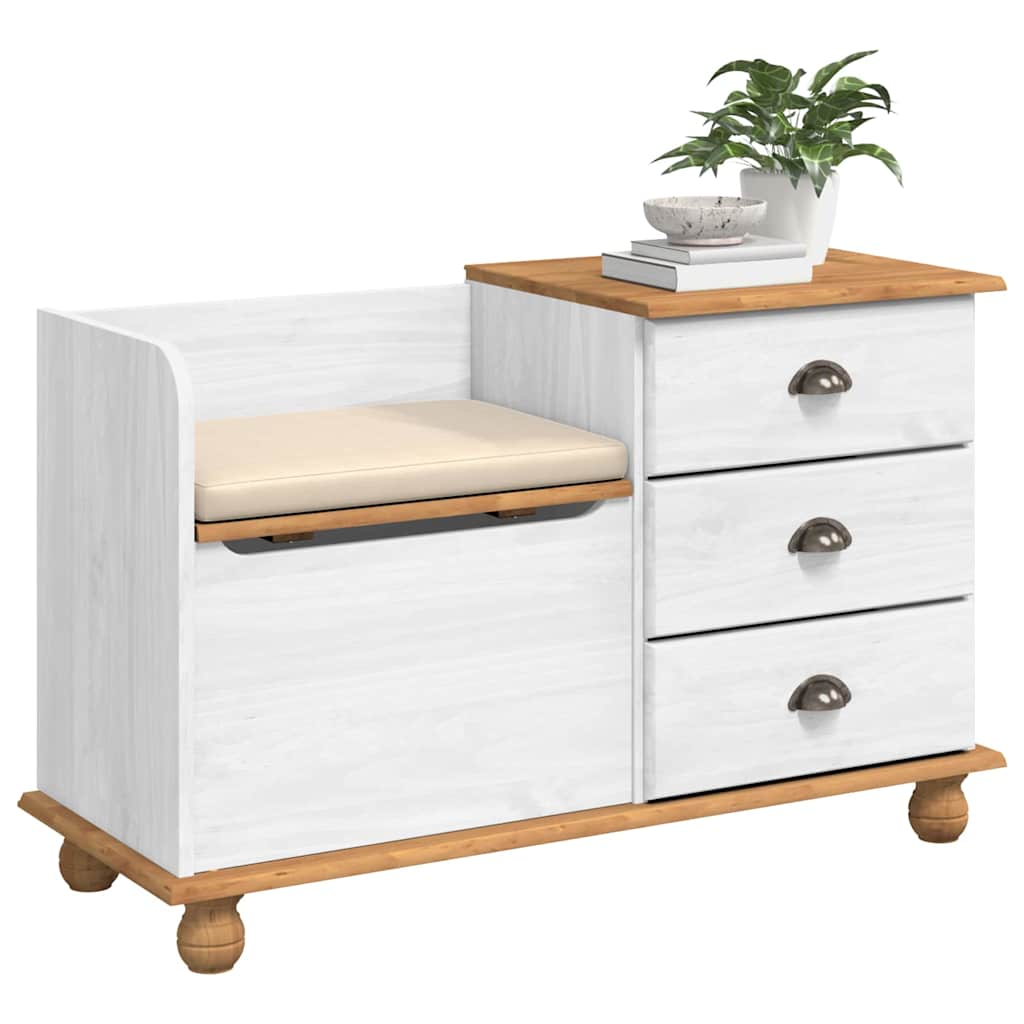 vidaXL Παγκάκι Εισόδου ASKIM Λευκό 100x39x62 εκ. Συμπαγές Ξύλο Πεύκου