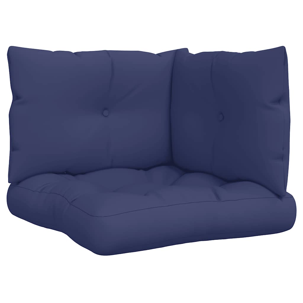 vidaXL Μαξιλάρια Παλέτας 3 τεμ. Ναυτικό Μπλε από Ύφασμα Oxford