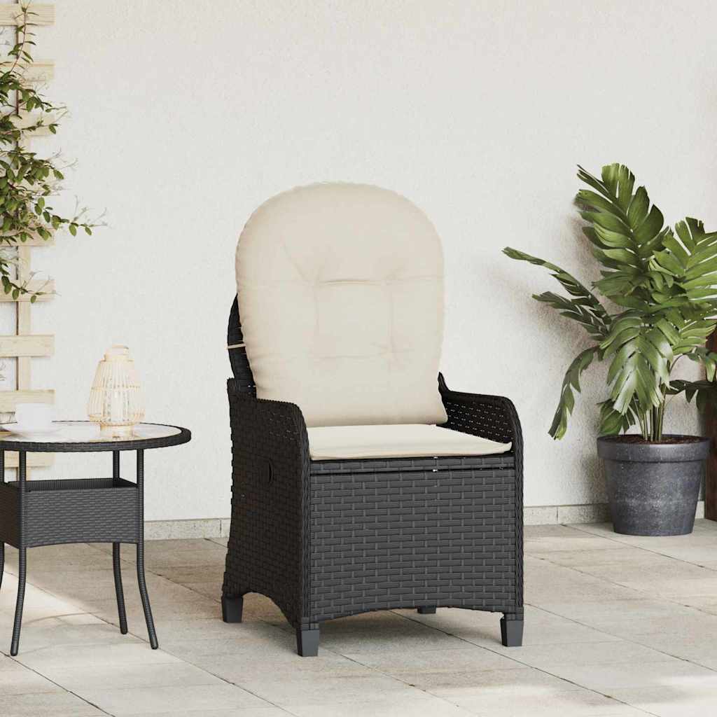 vidaXL Πολυθρόνα με Κα cushions Μαύρο Πολυεστέρας