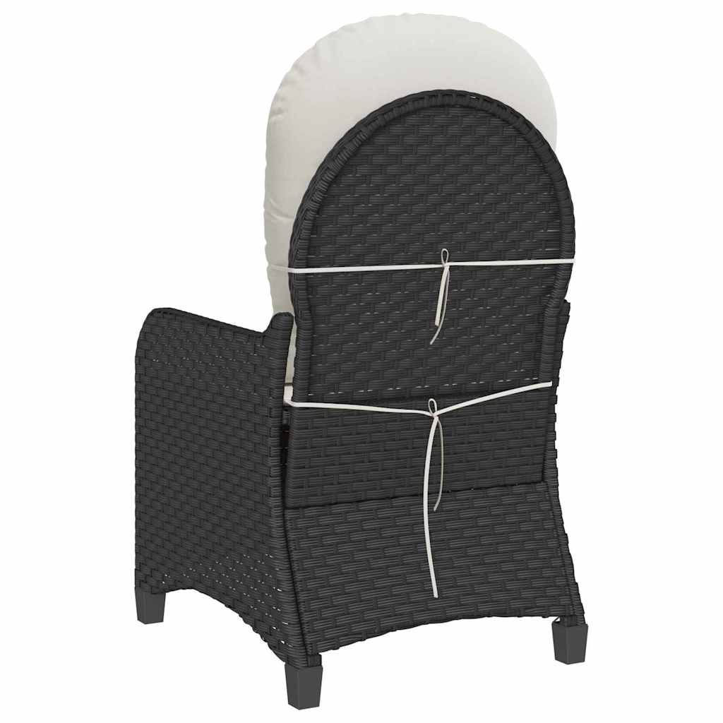 vidaXL Πολυθρόνα με Κα cushions Μαύρο Πολυεστέρας