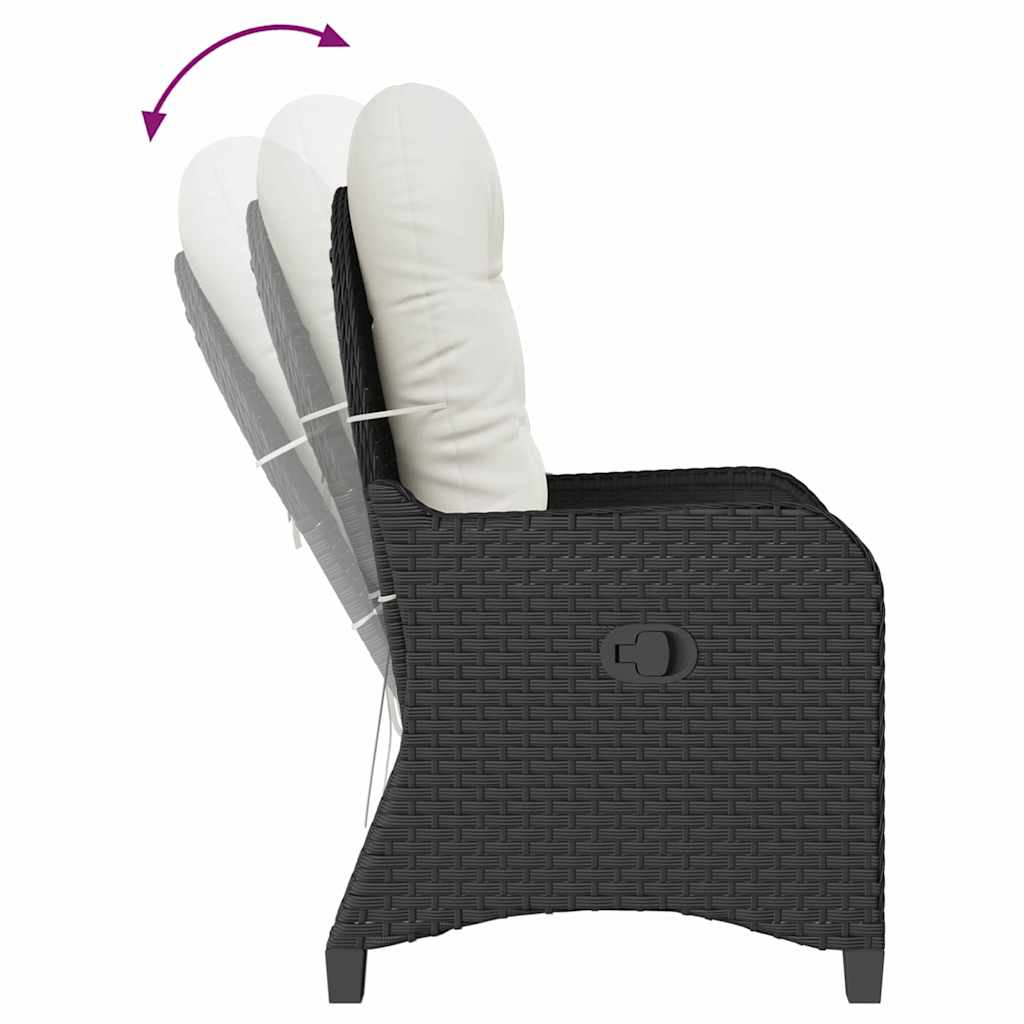 vidaXL Πολυθρόνα με Κα cushions Μαύρο Πολυεστέρας