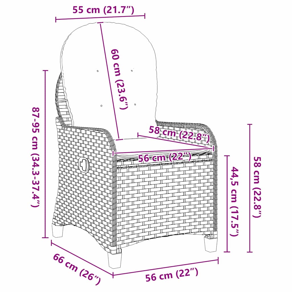 vidaXL Πολυθρόνα με Κα cushions Μαύρο Πολυεστέρας