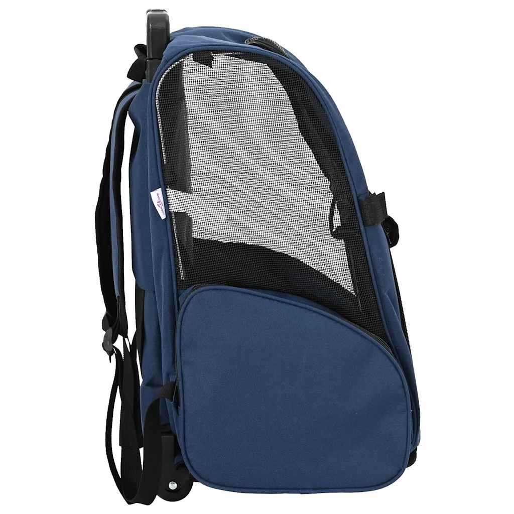 vidaXL Καρότσι Κατοικίδιων 3 σε 1 Μπλε 48x32x(57-106) εκ. από Ύφασμα Oxford