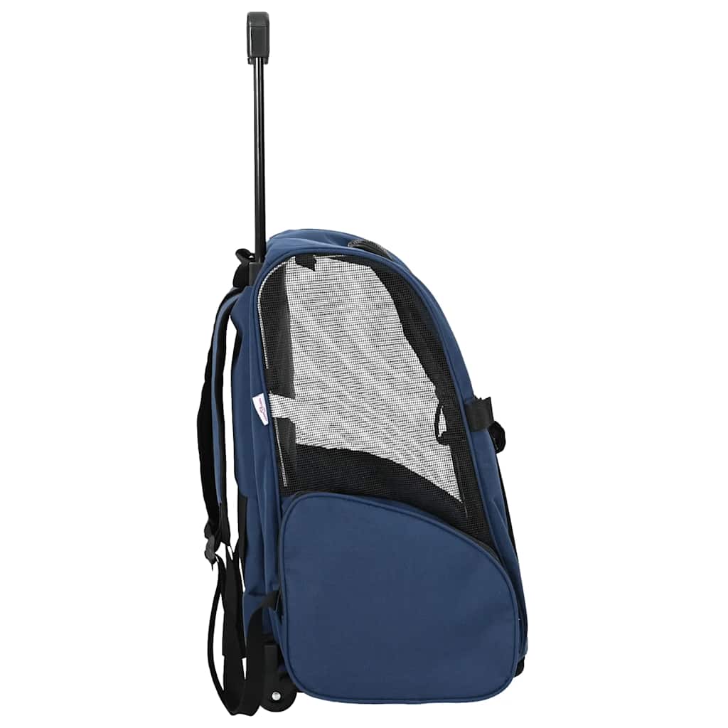 vidaXL Καρότσι Κατοικίδιων 3 σε 1 Μπλε 48x32x(57-106) εκ. από Ύφασμα Oxford