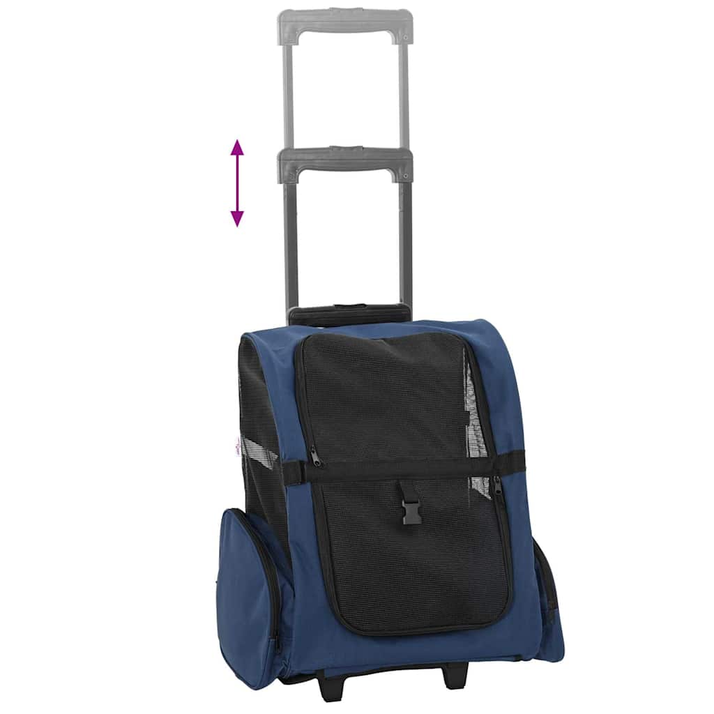 vidaXL Καρότσι Κατοικίδιων 3 σε 1 Μπλε 48x32x(57-106) εκ. από Ύφασμα Oxford