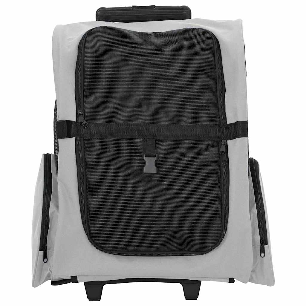 vidaXL Καρότσι Κατοικίδιων 3 σε 1 Γκρι 48x32x(57-106) εκ. από Ύφασμα Oxford