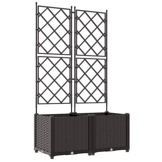 vidaXL Γλάστρα Κήπου 2 τμχ. Καφέ 80 x 40 x 143 εκ. PP