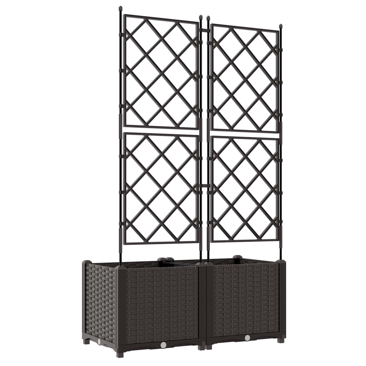 vidaXL Γλάστρα Κήπου 2 τμχ. Καφέ 80 x 40 x 143 εκ. PP