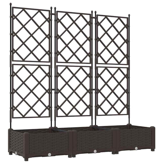 vidaXL Γλάστρα Κήπου 3 τμχ. Καφέ 120 x 40 x 125,5 εκ. PP
